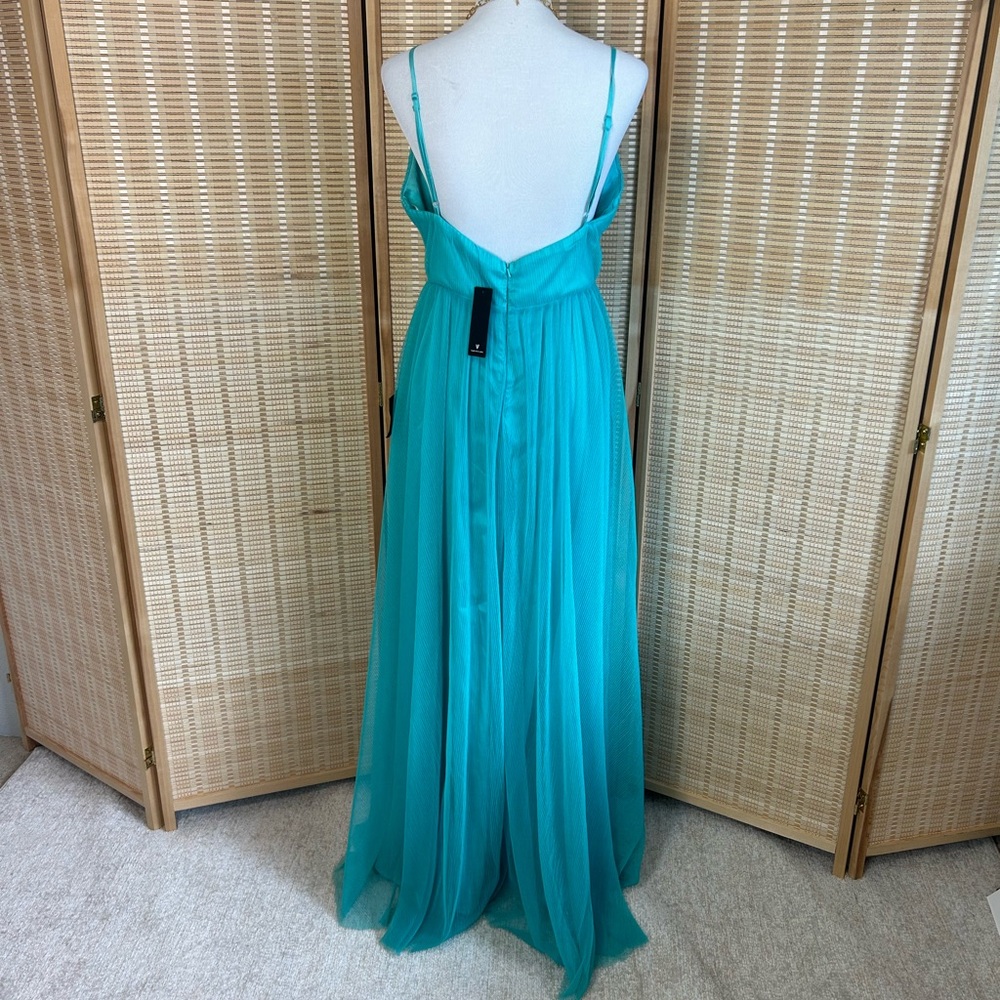 NWT Lulus Teal Mermaid Gown Maxi Dress - Picture 7 of 12
